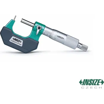 Třmenový mikrometr 0-25/0,01 mm s válcovou měřicí plochou 3,5 mm, typ B INSIZE