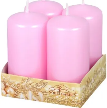 Svíčka Nohel Garden Svíčka adventní metalická lesklá - ružová - d4x8cm 4ks