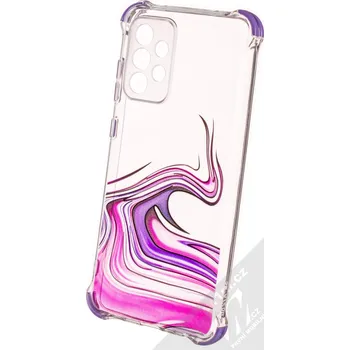 Pouzdro na mobilní telefon 1Mcz Trendy Vodomalba Anti-Shock Skinny TPU ochranný kryt pro Samsung Galaxy A72, Galaxy A72 5G průhledná růžová fialová (transparent pink violet)