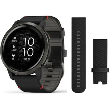 Hodinky Garmin Venu2 Slate/Black Leather Band 010-02430-21