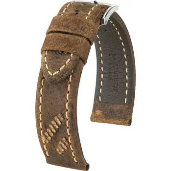 Módní doplněk Kožený řemínek Hirsch Lynyrd L 04864073-2, žlutý, antilopí kůže, délka L, Quick Release - 22 mm