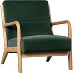 WOOOD Zelené sametové křeslo Esence