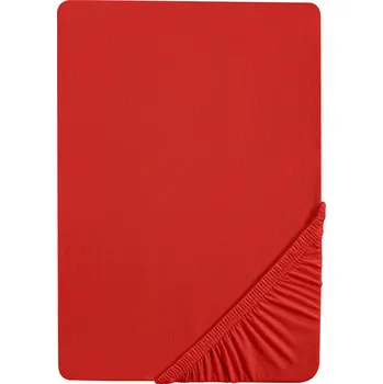 Prostěradlo Biberna Žerzejové napínací prostěradlo (červená, 90-100 x 200 cm)