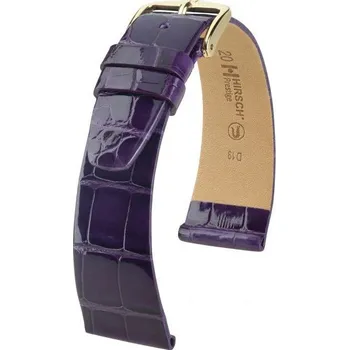 Módní doplněk Kožený řemínek Hirsch Prestige M 02207184-1, fialový, aligátoří kůže, délka M, Quick Release