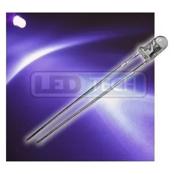 Polovodič LED dioda 3mm UV round 30°