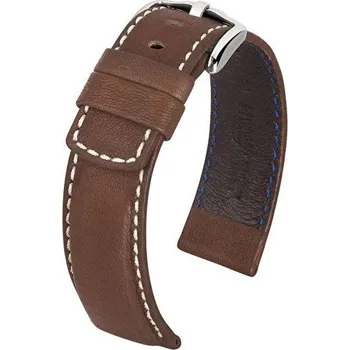 Řemínek na hodinky Kožený řemínek Hirsch Mariner L 14502110-2, hnědý, teletina, délka L, Quick Release