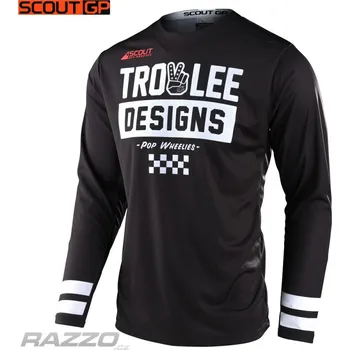 cyklistický dres Pánský dres TroyLeeDesigns GP Scout Off-Road Jersey Peace&Wheelies Black 2022 M