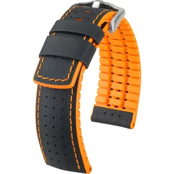 Řemínek na hodinky Kožený řemínek Hirsch Robby L 0917694050-4, černý, teletina/přírodní kaučuk, délka L, Quick Release