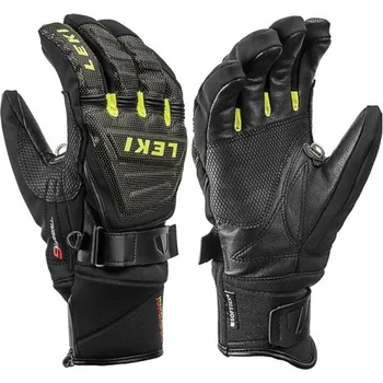 Módní doplněk rukavice Leki Race Coach C-Tech S, black/ice lemon - vel. 7.5 124199