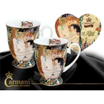 Carmani® Carmani - Porcelánové hrnky na stopce G. Klimt, Mateřství v dárkové krabičce ve tvaru srdce - 2*350 ml