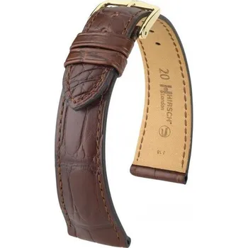 Řemínek na hodinky Kožený řemínek Hirsch London M 04207119-1, hnědý, aligátoří kůže, délka M, Quick Release