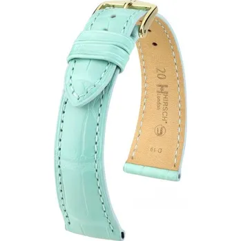 Módní doplněk Kožený řemínek Hirsch London L 04207081-1, modrý, aligátoří kůže, délka L, Quick Release - 20 mm