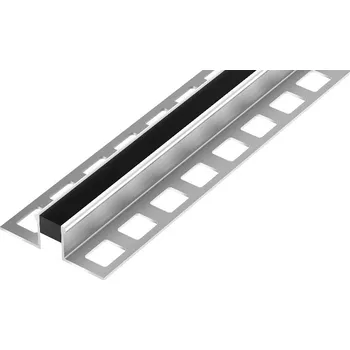 Stavební profil DL7/3 dilatační lišta s výplní 1/2 PU + 1/2 pryž, ACARA, hliník černá, 8 mm, 2,5 m