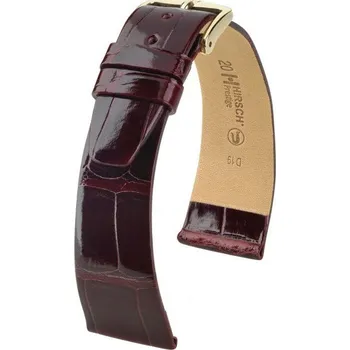 Řemínek na hodinky Kožený řemínek Hirsch Prestige L 02207060-1, červený, aligátoří kůže, délka L, Quick Release - 20 mm