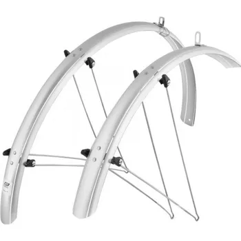 Blatník na kolo blatníky Force 48 Aluflex Trekking+vzpěry, stříbrná, sada 304627