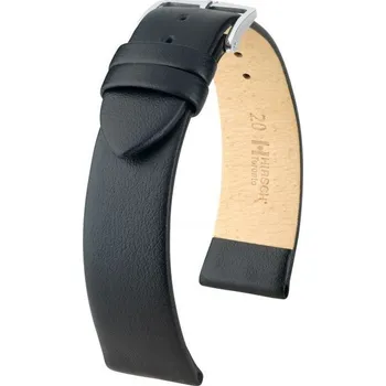 Módní doplněk Kožený řemínek Hirsch Toronto XL 03702250-2, černý, teletina, délka XL, Quick Release - 22 mm