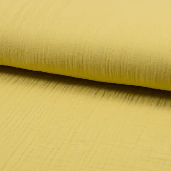 Mušelín/dvojitá gázovina světle žlutá, š.140
