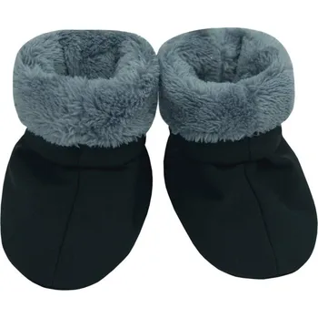 Capáčky ESITO Capáčky softshell s chlupem černé/šedé