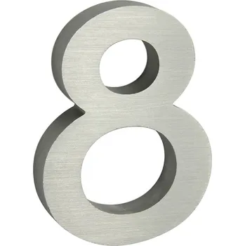 Domovní cedule Domovní číslo 3D AL stříbrné matné - č. 8