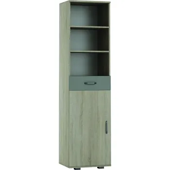 Knihovna Regál 1D1S dub sonoma/šedá OLIVIA R5