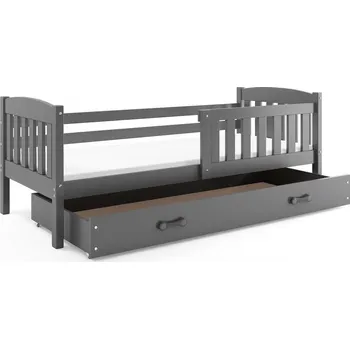 Postel BMS GROUP Dětská postel KUBUS 1 90x200 cm, grafitová/grafitová (Volba matrace: Pěnová matrace)