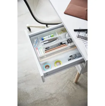 Příborník do zásuvky Přihrádky do zásuvky Yamazaki Tower Mesh Desk Tray, bílé