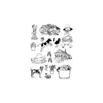 Dětské razítko Razítka gelová L 14x18cm Farma- kukuřice AKCE