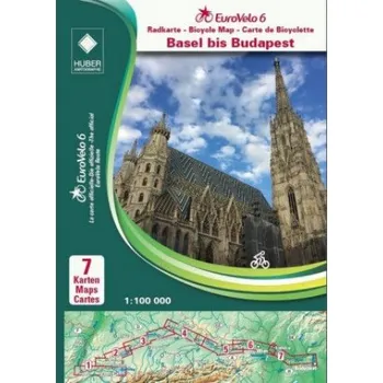 EuroVelo 6 (Basel - Budapest) 1: 100 000 – Huber Kartographie GmbH (DE)