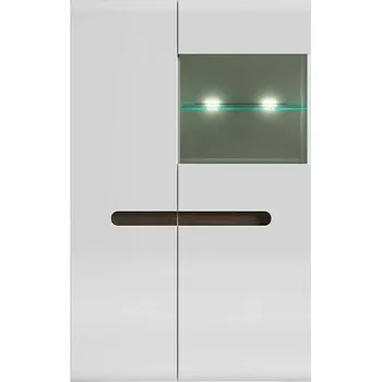 Knihovna Brwcz AZTECA TRIO SFK1W1D/14/9 bílá/bílý lesk (včetně lišty wenge magia a oboustranné lišty bílý lesk/černý lesk)