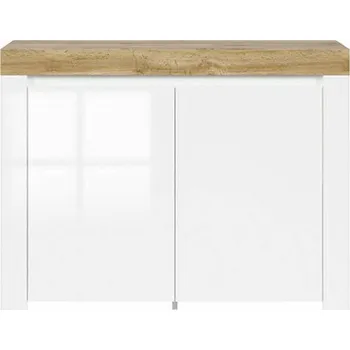 Komoda Brwcz HOLTEN KOM2D bílá/dub wotan/bílý lesk / 2BAL /