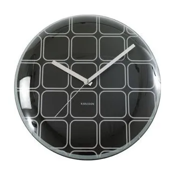 Hodiny Nástěnné hodiny Dome černá tapeta - sklo