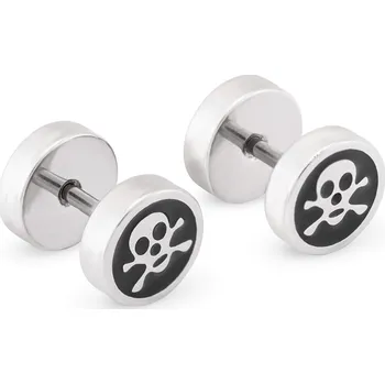 Náušnice Troli Hravé pánské náušnice s lebkou KS-134 + 2 měsíce na vrácení zboží