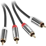 Kabel GoGEN 2x Cinch / 2x Cinch, 2m, pozlacené konektory - černý