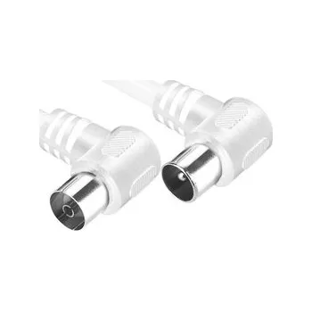 Video kabel Koaxiální kabel GoGEN 15m, 90° úhlový konektor - bílý