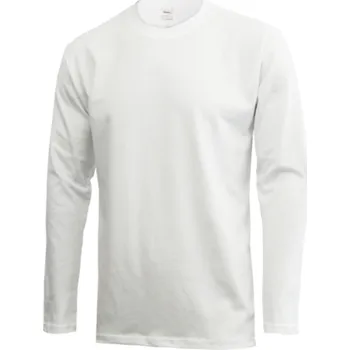 Numberoplus Bavlněné tričko dlouhý rukáv - basic130 Barva: Bílá, Velikost: XL