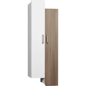 Koupelnový nábytek Skříňka nástěnná arktická bílá/ořech FLEXI 17