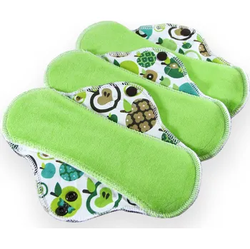 Menstruační vložka Petit Lulu s.r.o. Jablka (zelená) - látková vložka STANDARD (CLASSIC) - Látková vložka STANDARD 3 ks