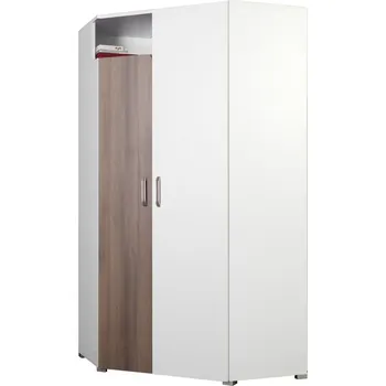 Šatní skříň Skříň rohová arktická bílá/ořech FLEXI 20