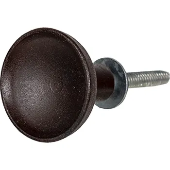 Dveřní kování Sada 4ks černo-hnědá kovová úchytka Maura - Ø 3*2 cm