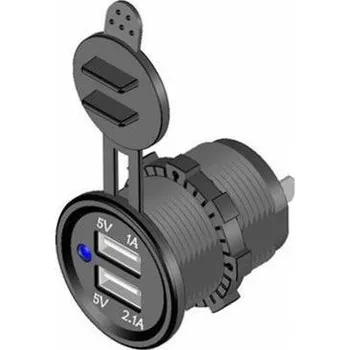 NAPÁJECÍ ZDÍŘKA 12V/2xUSB 5V 2.1A+1A DO PANELU