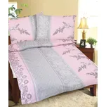 Bellatex Povlečení krepové 1 ks 140x200 cm + 1 ks 70x90 cm růžovošedý keř