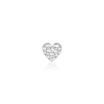 Piercing Junipurr jewelry Junipurr jewelry Hammered Heart - 4 mm - 14kt bílé zlato 585/1000 - koncovka piercingu