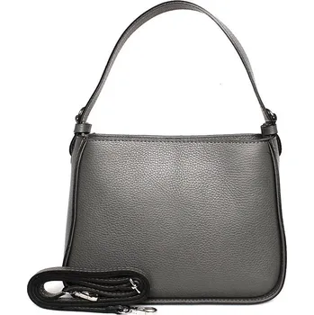 Kabelka Tmavěšedá středně velká kožená kabelka do ruky no. 29