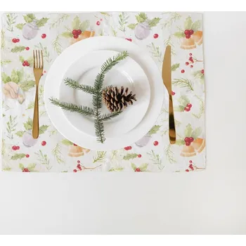 prostírání Vánoční lněné prostírání Linen Tales Merry, 40 x 35 cm ID_1401759
