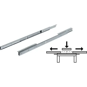 Nábytkové kování Stolový výsuv, pro 1 nebo 2 vkládané desky délka 1200mm, nosnost 90 kg, asynchronní