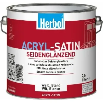 barva a nátěr na dřevo Vodou ředitelná barva na dřevo HERBOL Acryl Satin - Bílá 0,75L
