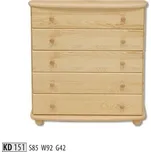 Drewmax Komoda KD151 masiv (Barva dřeva: Gray)