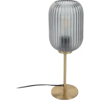 Lampička Kouřově šedá skleněná stolní lampa Kave Home Hestia