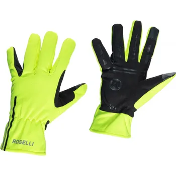 Rukavice Slabé softshellové zimní rukavice s protiskluzovou dlaní Rogelli ANGOON, reflexní žluté Velikost: XL