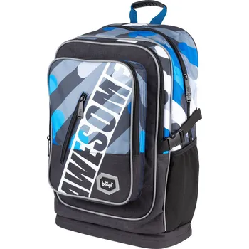 Školní batoh Černomodrý voděodolný zipový školní batoh pro kluky Awesome